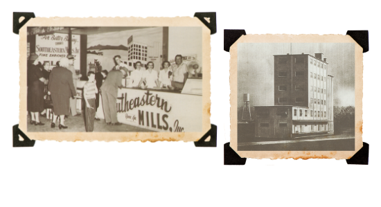 Collage of Southeastern Mills workers and facilities.